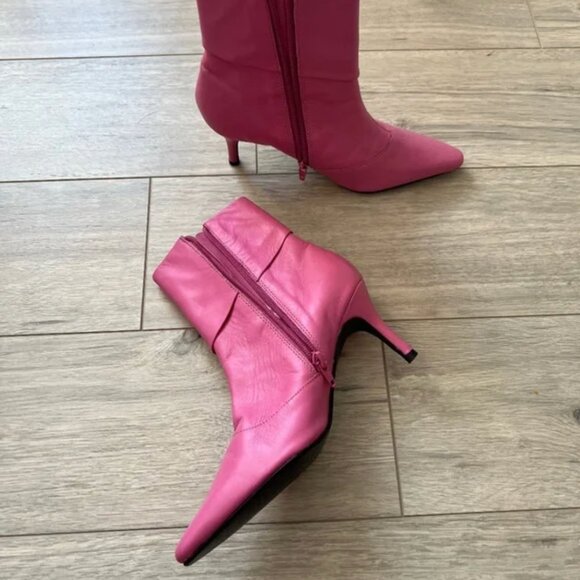Vintage Chadwick Pink Leather Ankle Boots US 5 - Picture 6 of 7